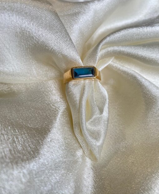 ANILLO DE ORO LONDON BLUE