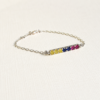 Pulsera Ecuador en plata 925 con placa y circonios
