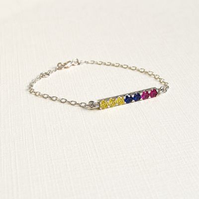 Pulsera Ecuador en plata 925 con placa y circonios