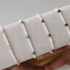 Pulsera de Piedras Naturales y Perlas  en Plata 925 y Oro 14K