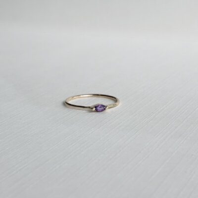 Anillo Marquesa en Oro 14K y 18K con piedra natural de corte marquesa