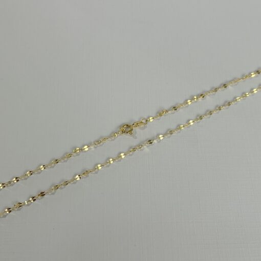 Cadena Dapped Oval en Oro 14K con diseño facetado de 40 cm para dijes pequeños
