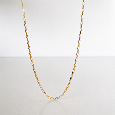 Cadena Veneciana Rala en Oro 18K disponible en 45 cm y 50 cm para dijes pequeños y medianos