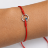 Pulsera Natal Círculo en Plata 925 y Oro 14K con piedra de nacimiento personalizable engastada en bisel