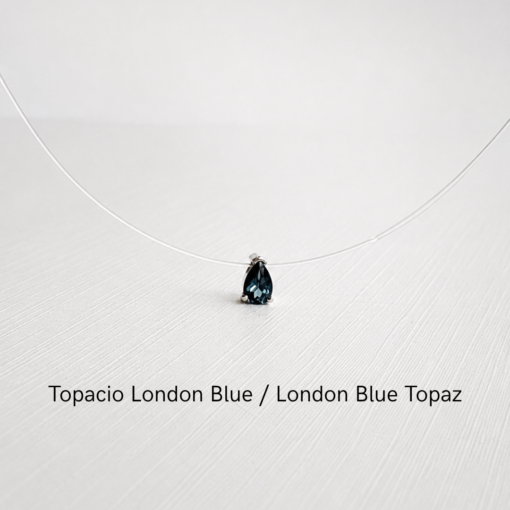 Collar Nylon con Piedra Natural en Plata 925