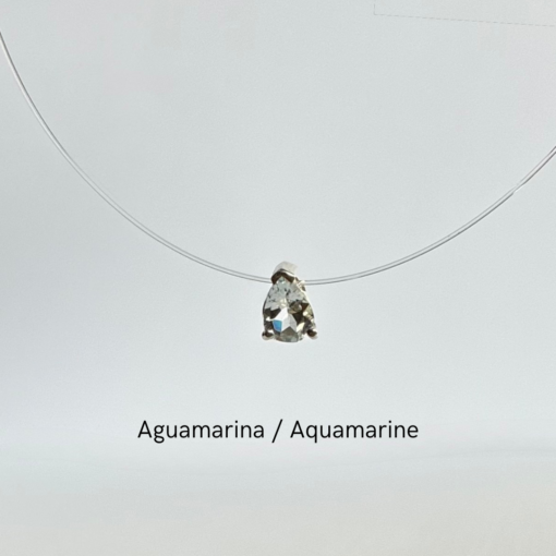 Collar Nylon con Piedra Natural en Plata 925
