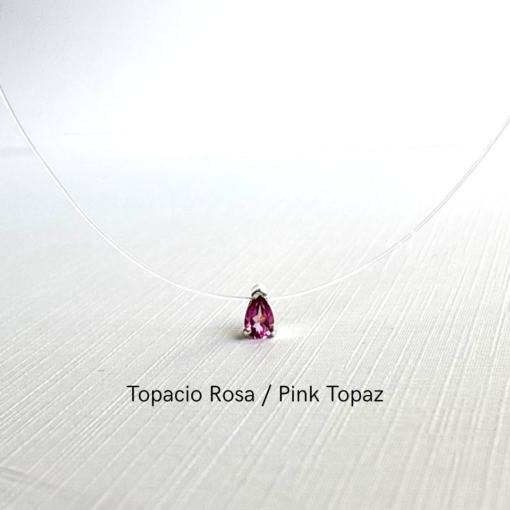 Collar Nylon con Piedra Natural en Plata 925