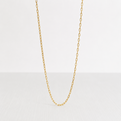 Cadena Diamantada Oro 18K de oro macizo con acabado diamantado y diseño fino disponible en 40 y 45 cm