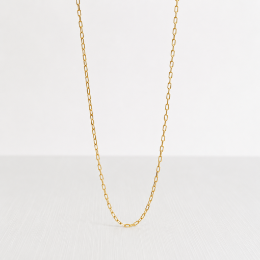Cadena Diamantada Oro 18K de oro macizo con acabado diamantado y diseño fino disponible en 40 y 45 cm