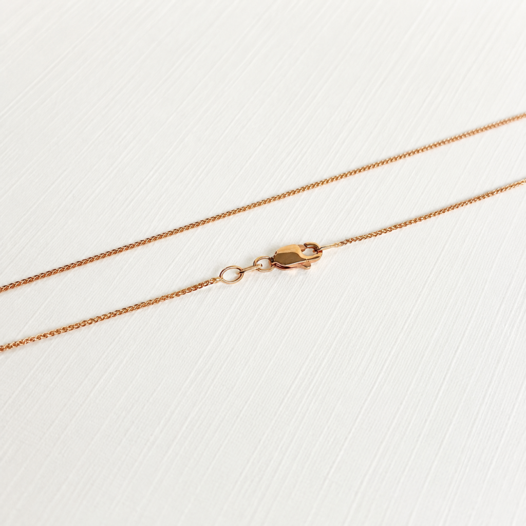 Cadena Plana Oro Rosa 14K de 45 cm elaborada en oro macizo