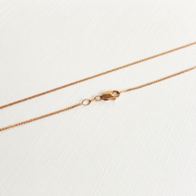 Cadena Plana Oro Rosa 14K de 45 cm elaborada en oro macizo