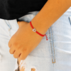 93 Pulsera Inicial personalizada con cordón rojo ajustable e inicial en plata 950