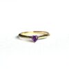 Anillo Corazón Amatista en Oro 18k  - Talla 8