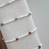 Pulsera de Piedras Naturales y Perlas  en  Oro 14K