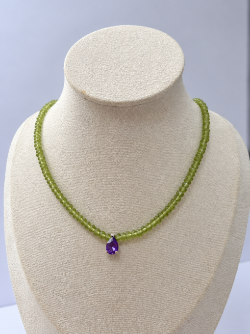 Collar de Peridoto y Amatista Plata 925
