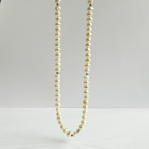 Collar Perlas Clásico  Oro 14k