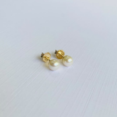Aretes de Perla en Oro 14k