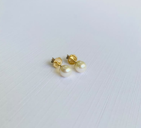 Aretes de Perla en Oro 14k