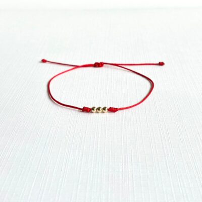 Pulsera  3 esferas Oro 14k
