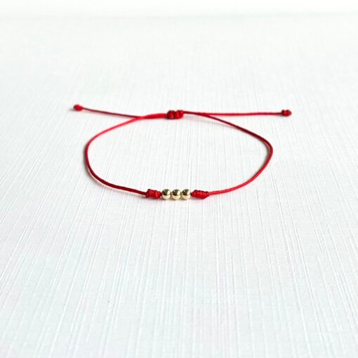 Pulsera  3 esferas Oro 14k