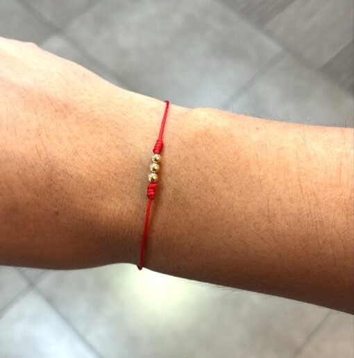 Pulsera  3 esferas Oro 14k